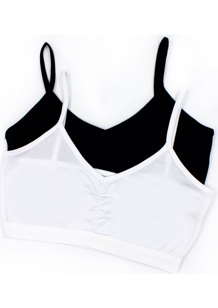 Kız Çocuk Büstiyer 3'lü Önü Büzgülü Pedsiz (%96 Pamuk - %4 Elastan) indirimleri