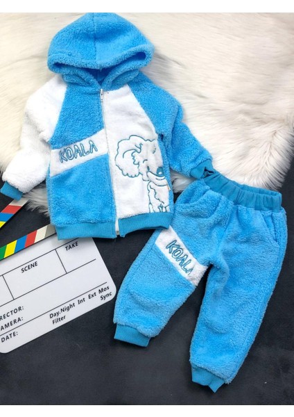 Koala Detaylı Kapşonlu Peluş Kız Çocuk Takım