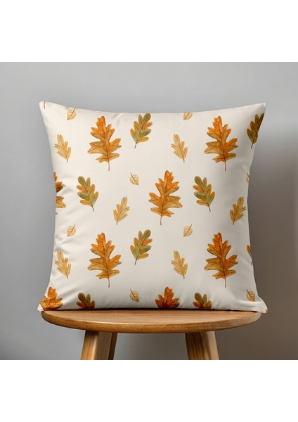 Çift Taraflı Dijital Baskı Kırlent Kılıfı Sonbahar / Yaprak Desenli fiyatları