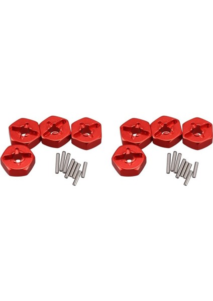 24x Alüminyum Alaşım 12mm Birleştirici Tekerlek Hub Hex Adaptör Wltoys için Yükseltmeler 144001 1/14 RC Araç Yedek Parçaları Kırmızı (Yurt Dışından)