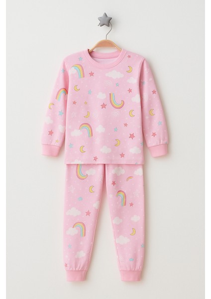 Çilek Desenli %100 Pamuk Kız Çocuk Pijama Takım