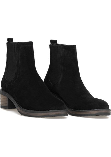 Elit Evelindra Kadın Hakiki Süet Deri Chelsea Bot Siyah fırsatları