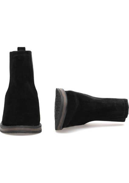 Elit Evelindra Kadın Hakiki Süet Deri Chelsea Bot Siyah indirimleri