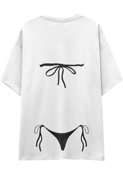 Black Bikini Oversize Tişört - Beyaz fiyatları