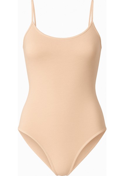 Kadın Pamuklu Likralı Penye Ince Askılı Ten 2'li Çıtçıtlı Body modelleri