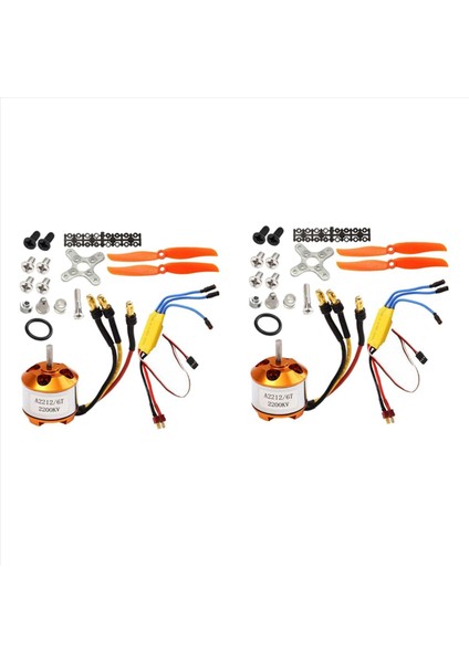 2x 2212 2200kv motor+30A ESC+6035 Pervane+Pervane Koruyucusu RC Uçak Motoru için Elektrik Motor Kiti (Yurt Dışından)