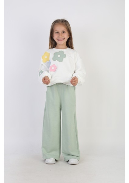 Kız Nakış Işlemeli Çiçekli Eşofman Takımı