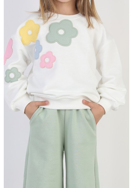 Kız Nakış Işlemeli Çiçekli Eşofman Takımı fiyatları