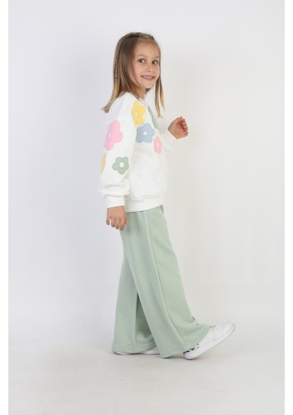 Kız Nakış Işlemeli Çiçekli Eşofman Takımı modelleri