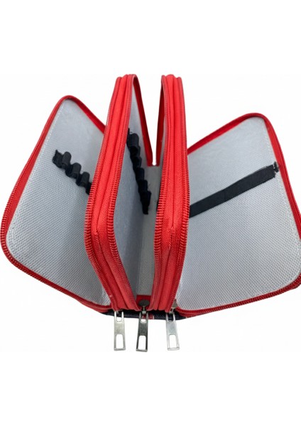 Üç Gözlü Lastikli Kalemlik Kırmızıbulut Siyah fırsatları