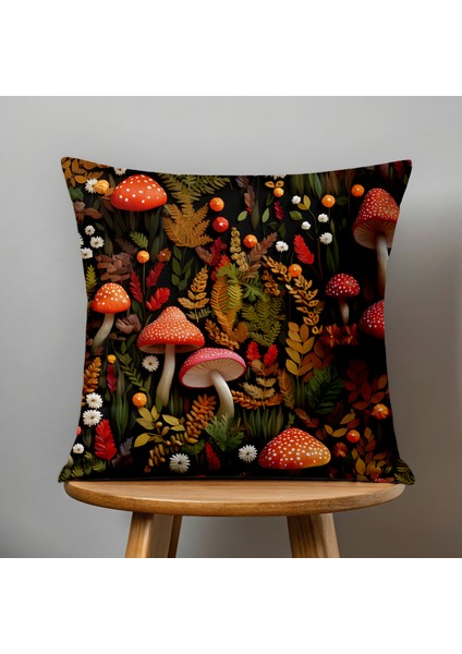 Çift Taraflı Dijital Baskı Kırlent Kılıfı Sonbahar / Kabak Desenli fiyatları