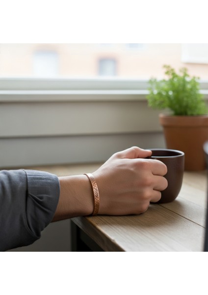 % 100 Saf Bakır El Yapımı Erkek Bileklik