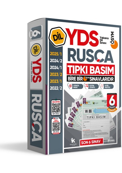 Karakutu Yayınları 2025 Yds Rusça Ösym Tıpkı Basım Çıkmış Soru Deneme Paketi 6lı Fasikül Seti fiyatları