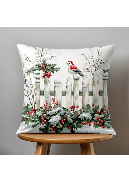 Çift Taraflı Dijital Baskı Kırlent Kılıfı Yılbaşı / Kış Manzarası / Christmas Desenli fiyatları