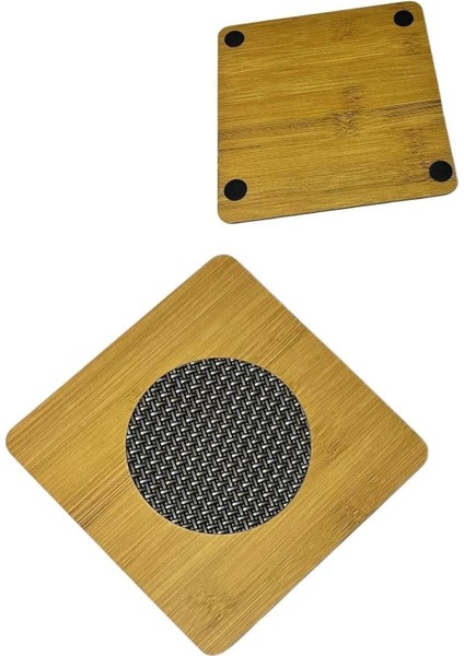 Ahşap Bambu Nihale, Çaydanlık Altı Sıcak Tencere Için Ahşap Nihale Altlık Kare Yuvarlak