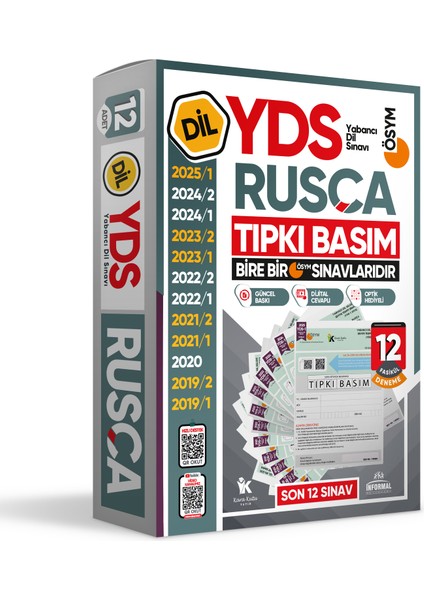 Karakutu Yayınları 2026 Yds Rusça Ösym Tıpkı Basım Çıkmış Soru Deneme Paketi 12LI Fasikül Seti fiyatları