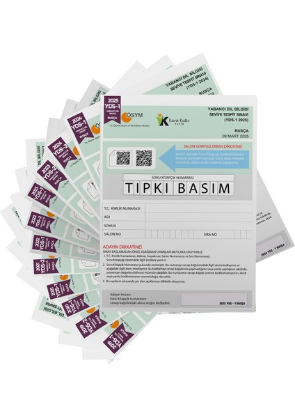 Karakutu Yayınları 2026 Yds Rusça Ösym Tıpkı Basım Çıkmış Soru Deneme Paketi 12LI Fasikül Seti modelleri