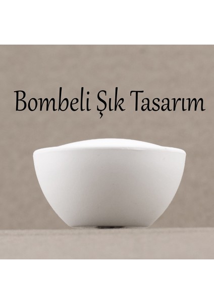 Beyaz Renk Tek Vidalı Polimer Düğme Kulp Bombeli Dolap Mobilya Dolap Çekmece Kulpu Kulbu 10 Adet indirimleri