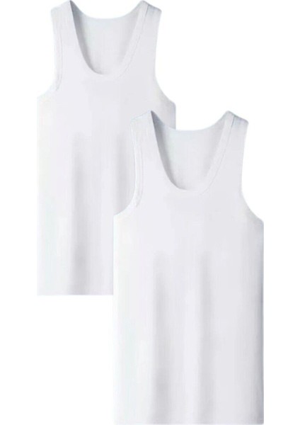 Erkek 2'li Likralı Pamuklu Beyaz Atlet W.u.o1.k.0k.a0.k.6o.t.a2