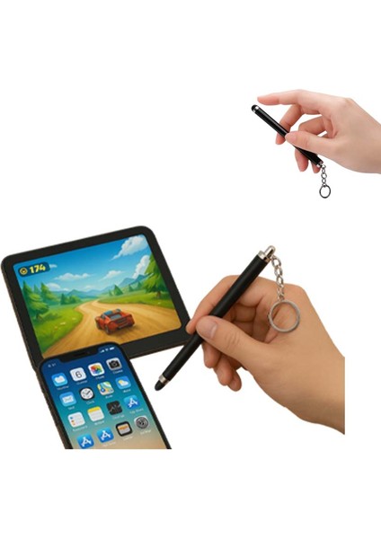 Touchpen Kalem Anahtarlık Dokunmatik Uç Küçük Kalem (Telefon Tablet Vb. Dokunmatik Ekran Kalemi) modelleri