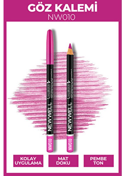 Göz Kalemi NW010 Mat Doku Yumuşak Uçlu 1 Adet Pembe Renkli Makyaj Ürünü fiyatları