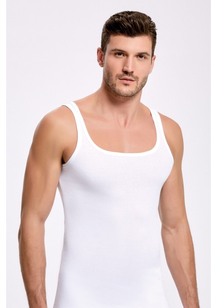 Erkek %100 Pamuklu Beyaz 2'li Double Ribana Kaşkorse Atlet W2İ2K3L0KK fiyatları