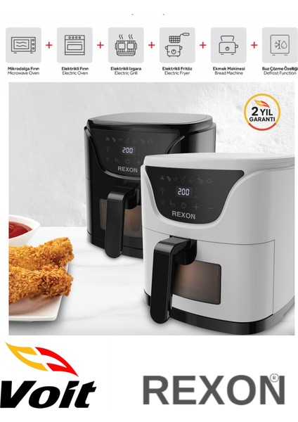 Airfryer Yağsız Fritöz 4,5 Litre Airfryer Dijital Ekran 360 Akıllı Pişirme Geniş Hacim Izleme Penceresi modelleri