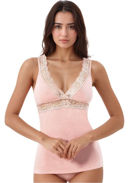 Kadın Modal Pamuklu Likralı Dantel Detaylı Askılı 2'li Atlet W6K6K0T7KA fiyatları