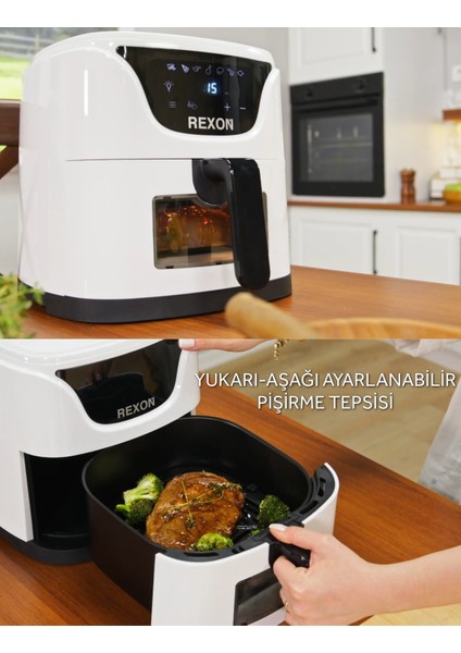 Airfryer Yağsız Fritöz 4,5 Litre Airfryer Dijital Ekran 360 Akıllı Pişirme Geniş Hacim Izleme Penceresi fırsatları