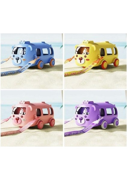 Araba Otobüs Şekilli Su Bardağı, Pipetli Spor Su Şişesi ,çocuk Suluk MATARA(500 Ml) Mor fiyatları