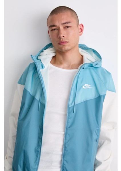 Windrunner Full Zip Jacket Kapüşonlu Erkek Ceket Rüzgarlık Mavi Açık Mavi modelleri