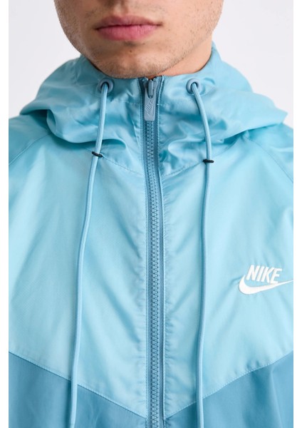 Windrunner Full Zip Jacket Kapüşonlu Erkek Ceket Rüzgarlık Mavi Açık Mavi fırsatları