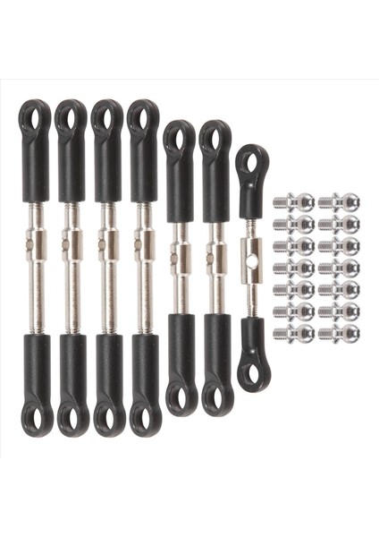 7pcs ön arka bağlantı çubuğu servo bağlantı çubuğu wltoys için bilyalı kafa vidalı 144001 144010 124017 124019 RC araba yedek parçaları (Yurt Dışından)