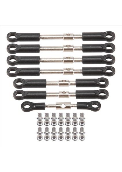 7pcs ön arka bağlantı çubuğu servo bağlantı çubuğu wltoys için bilyalı kafa vidalı 144001 144010 124017 124019 RC araba yedek parçaları (Yurt Dışından)