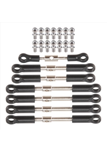 7pcs ön arka bağlantı çubuğu servo bağlantı çubuğu wltoys için bilyalı kafa vidalı 144001 144010 124017 124019 RC araba yedek parçaları (Yurt Dışından)