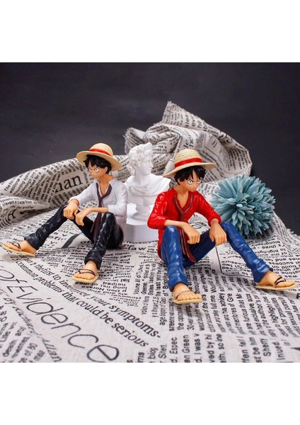 One Piece Young Monkey D. Luffy Anime Figürü One Piece Figür Luffy Figür Oturan Monkey D.luffy Figür