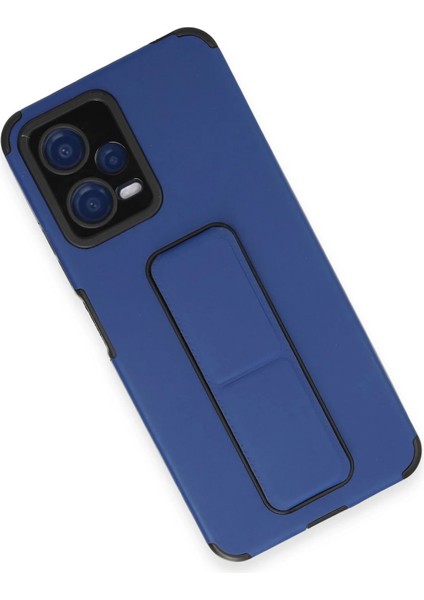 Xiaomi Poco X5 5g Kılıf Mega Standlı Silikon - MAVI-(5796) - N088J796-M77088 modelleri