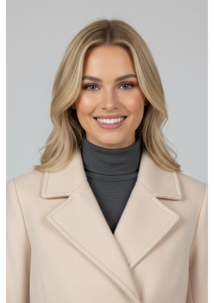 Kadın Kruvaze Kısa Kaban M4857 Ekru modelleri