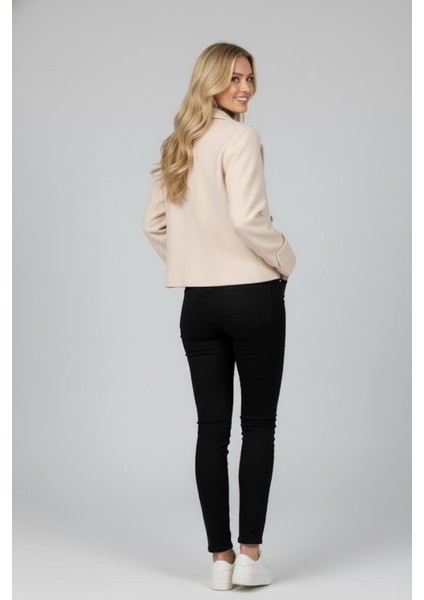 Kadın Kruvaze Kısa Kaban M4857 Ekru indirimleri