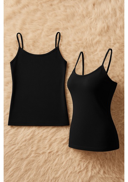 Kadın Bambu Likralı Askılı 2'li Atlet W6K6K1T1KA