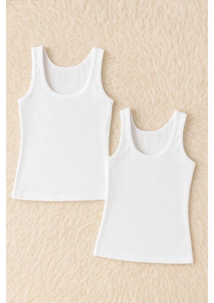 Kadın Pamuklu Likralı Kalın Askılı Penye 2'li Atlet W6K0K2T0KA