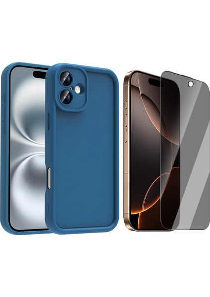 iPhone 16 Plus Kılıf Kamera Korumalı Zore Ananas Kapak + Hayalet Ekran Koruyucu