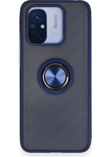 Xiaomi Redmi 12C Kılıf Montreal Yüzüklü Silikon Kapak - LACIVERT-(5796) - N394J200-M98394