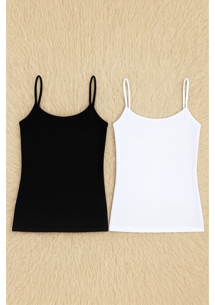 Kadın Modal Pamuklu Likralı Ekstra Biyeli Ip Askılı 2'li Atlet W6K6K0T2KA