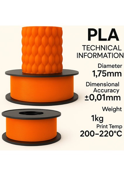 Pla+ Turuncu 3D Filament 1.75MM 1kg fiyatları