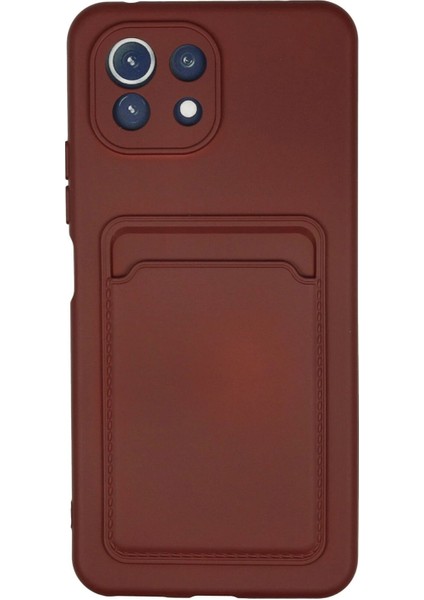 Xiaomi Mi 11 Lite Kılıf Kelvin Kartvizitli Silikon - BORDO-(5796) - N663J576-M64663