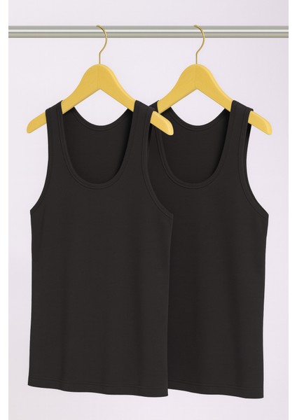 Erkek Likralı Bambu Siyah 2'li Atlet Wİ2K7L1K9K.2L