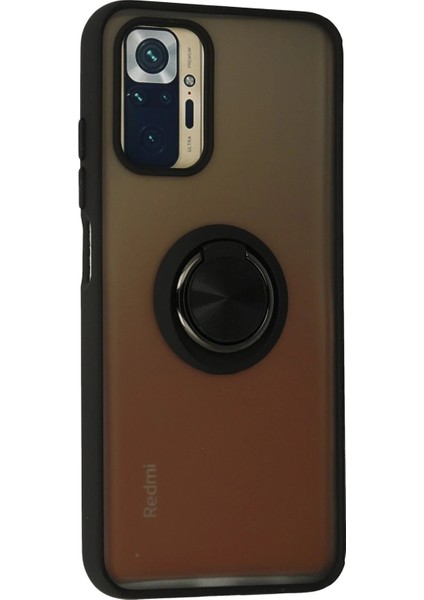 Xiaomi Redmi Note 10 Kılıf Montreal Yüzüklü Silikon Kapak - SIYAH-(5796) - N897J924-M09897 fiyatları