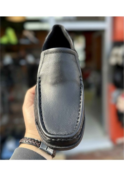 Erkek Günlük Hakiki Deri Full Ortopedik Taban Loafer Ayakkabı - Siyah - 45 modelleri