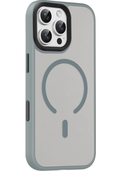 Apple iPhone 16 Pro Max Megane Magsafe Kapak - Titan GRI-(5796) - N403J746-M93403 modelleri